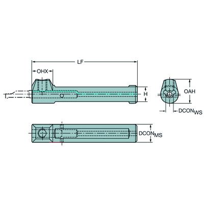 Sandvik Coromant CXS-A12-06Cilindrische schacht met plat vlak naar CoroTurn XS adapter