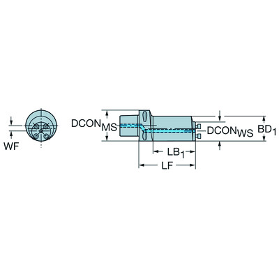 Sandvik Coromant C6-570-2C 60 112R40Coromant Capto naar CoroTurn SL adapter