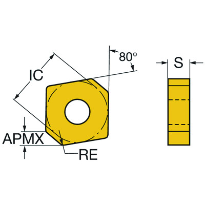 Sandvik Coromant CNMX 12 04 A2-SM S05FT-Max P, wisselplaat voor draaien