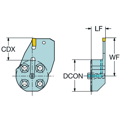 Sandvik Coromant 570-40R151.21-32-50T-Max Q-Cut, snijkop voor groefsteken