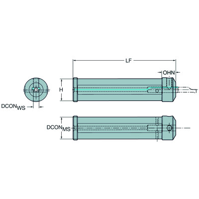 Sandvik Coromant CXS-A22-04Cilindrische schacht met plat vlak naar CoroTurn XS adapter