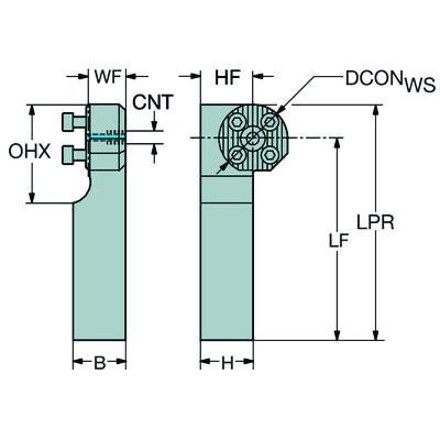 Sandvik Coromant 570-40RF-3232Adapter met rechthoekige schacht naar CoroTurn SL