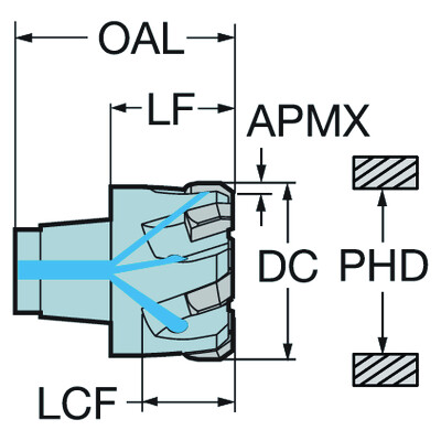 Sandvik Coromant 830A-E06D2400H7S16CoroReamer830 volhardmetalen kop voor ruimen