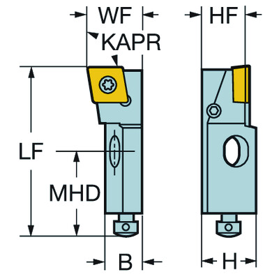 Sandvik Coromant SCFCL 08CA-06CoroTurn 107, cassette voor draaien