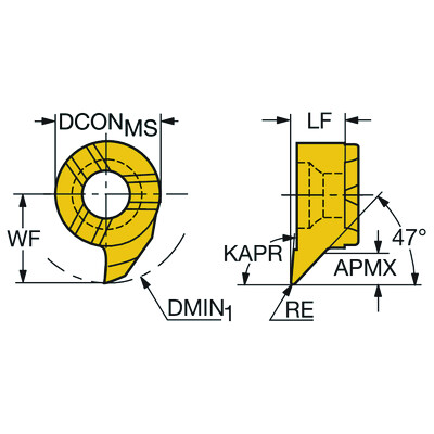 Sandvik Coromant MB-07TE93-02-10R 1025CoroCut MB, volhardmetalen kop voor draaien