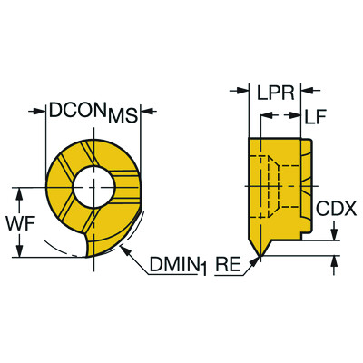 Sandvik Coromant MB-07TH110WH-10R 1025CoroCut MB, volhardmetalen kop voor draadsnijden