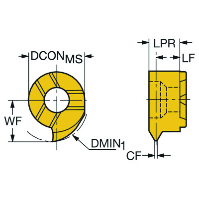 Sandvik Coromant MB-07TH280UN-10R 1025CoroCut MB, volhardmetalen kop voor draadsnijden