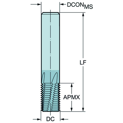 Sandvik Coromant R217.34C100180AC22N 1630CoroMill Plura, volhardmetalen vingerfrees voor draadfrezen