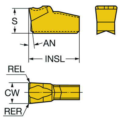 Sandvik Coromant N151.2-400-4E 4225T-Max Q-Cut, wisselplaat voor afsteken