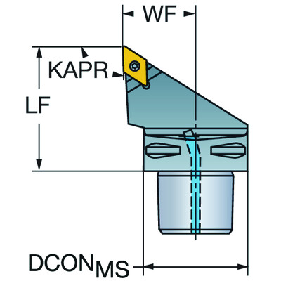 Sandvik Coromant TR-C6-D13JCL-45065CoroTurn TR, snijeenheid voor draaien