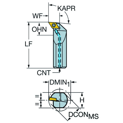 Sandvik Coromant A16R-SDUCL 07CoroTurn 107, boorbaar voor draaien