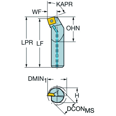 Sandvik Coromant A20S-SSKCR 09CoroTurn 107, boorbaar voor draaien