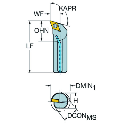 Sandvik Coromant A08M-SDQCR 2CoroTurn 107, boorbaar voor draaien
