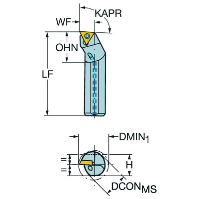 Sandvik Coromant A08M-STFCR 1.8CoroTurn 107, boorbaar voor draaien