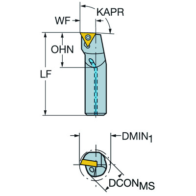 Sandvik Coromant A06M-STFCR 1.8-RCoroTurn 107, boorbaar voor draaien
