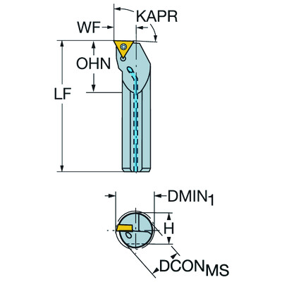 Sandvik Coromant E06M-STFCR 1.8CoroTurn 107, volhardmetalen kotterbaar voor draaien