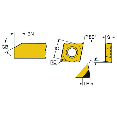 Sandvik Coromant CCGW09T308S01020F 7025CoroTurn 107, wisselplaat voor draaien