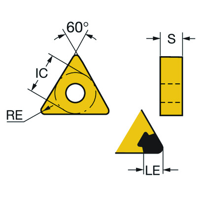 Sandvik Coromant TNGA160404S01030A 7025T-Max P, wisselplaat voor draaien