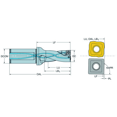 Sandvik Coromant A880-D2000LX38-02CoroDrill 880, wisselplaatboor