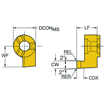 Sandvik Coromant MB-09FB100-00-14R 1025CoroCut MB, volhardmetalen kop voor kopsteken