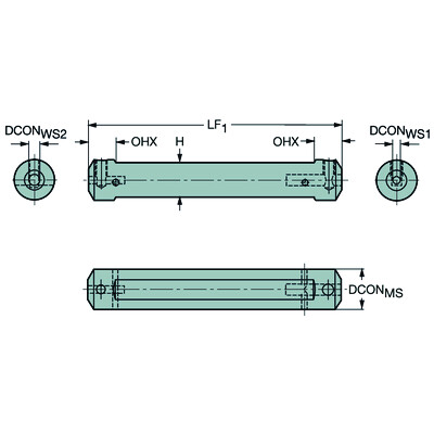 Sandvik Coromant CXS-A20-04-06Cilindrische schacht met plat vlak naar CoroTurn XS dubbelzijdige adapter