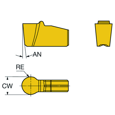 Sandvik Coromant N151.2-600-50-5P 4225T-Max Q-Cut, wisselplaat voor profieldraaien