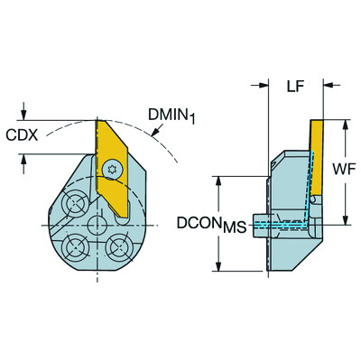 Sandvik Coromant 570-25RSMAL3CoroCut XS, snijkop voor groefsteken
