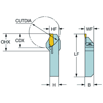 Sandvik Coromant QS-RF123E039-06BCoroCut 1-2, QSschachtgereedschap voor afsteken en groefsteken
