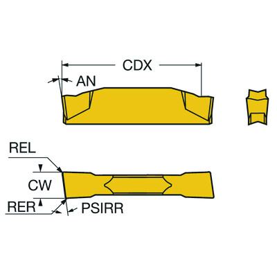 Sandvik Coromant R123E2-0200-1501-CS 1125CoroCut 1-2, wisselplaat voor afsteken