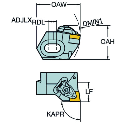 Sandvik Coromant R820F-AR24DCFN12ASlede voor CoroBore BR30
