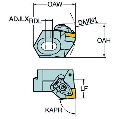 Sandvik Coromant R820F-BR24DSYN12ASlede voor CoroBore BR30