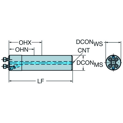 Sandvik Coromant A570-2C D16 10-25 CRCilindrische schacht naar CoroTurn SL volhardmetalen adapter