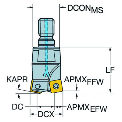 Sandvik Coromant R210-042T16-09HCoroMill 210, frees voor frezen met hoge voeding