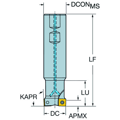 Sandvik Coromant 490-025B25-08MCoroMill 490, frees voor vierkant hoekfrezen