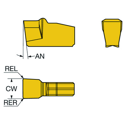 Sandvik Coromant N151.2-A156-30-4G 1125T-Max Q-Cut, wisselplaat voor groefsteken