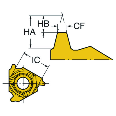 Sandvik Coromant 266RL-22AC01F060E 1020CoroThread 266, wisselplaat voor draadsnijden