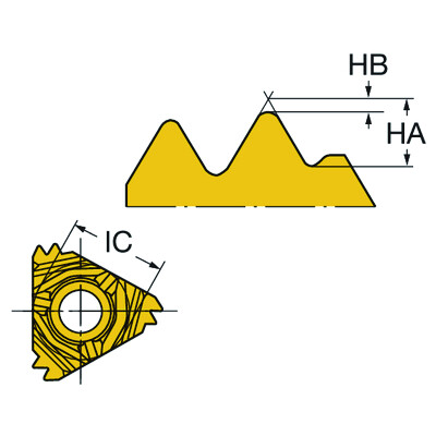 Sandvik Coromant 266RL-22NT02A115E 1020CoroThread 266, wisselplaat voor draadsnijden