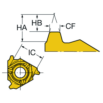 Sandvik Coromant 266RL-22SA01F060E 1020CoroThread 266, wisselplaat voor draadsnijden