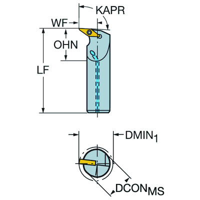 Sandvik Coromant A16R-SVUBL 11-ERB1CoroTurn 107, boorbaar voor draaien