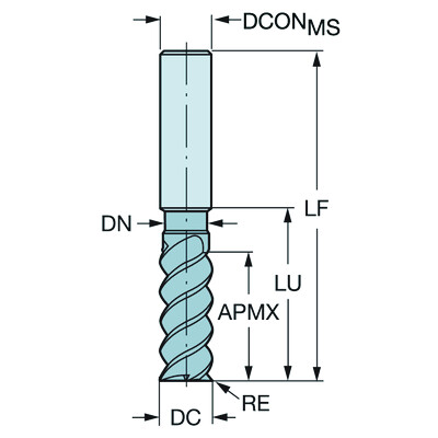 Sandvik Coromant R216.23-03050ACC08P 1620CoroMill Plura, volhardmetalen vingerfrees voor stabiel multi-bewerking frezen