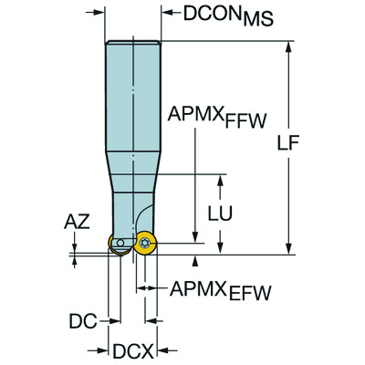 Sandvik Coromant RA300-025O25L-13LCoroMill 300, frees voor profielfrezen