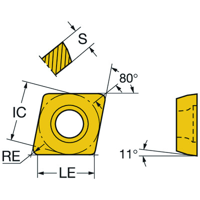 Sandvik Coromant CPMT 06 02 08-UM 1125CoroTurn 111, wisselplaat voor draaien
