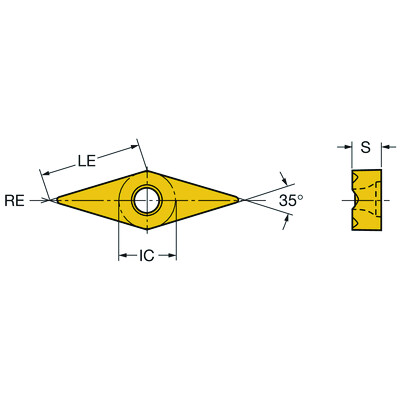 Sandvik Coromant TR-VB1312-F 1125CoroTurn TR, wisselplaat voor draaien