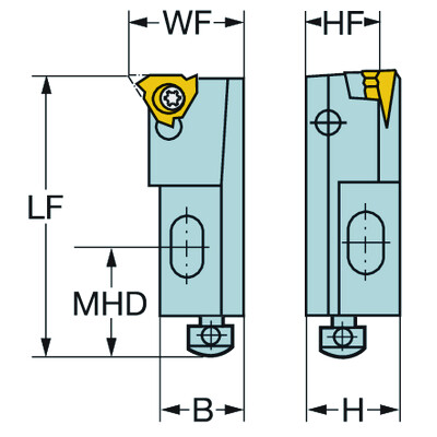 Sandvik Coromant 266LKF-20CA-22CoroThread 266, cassette voor draadsnijden