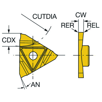 Sandvik Coromant N123T3-0050-0000-GS 1125CoroCut 3, wisselplaat voor groefsteken
