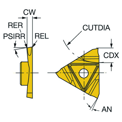 Sandvik Coromant R123U3-0100-0500-CS 1125CoroCut 3, wisselplaat voor afsteken
