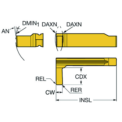 Sandvik Coromant RG123L1-0200-0002-GS1115CoroCut 1-2, wisselplaat voor groefsteken