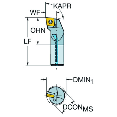 Sandvik Coromant E16R-SCLCL 06-RCoroTurn 107, volhardmetalen kotterbaar voor draaien