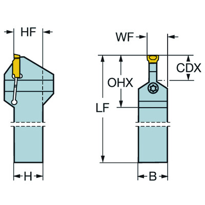 Sandvik Coromant NF123M125-24BCoroCut 1-2 schachtgereedschap voor afsteken en groefsteken