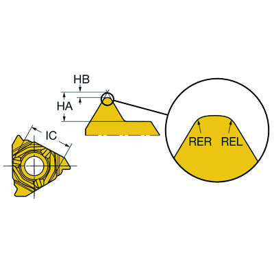 Sandvik Coromant 266RG-16VW01C001M 1125CoroThread 266, wisselplaat voor draadsnijden